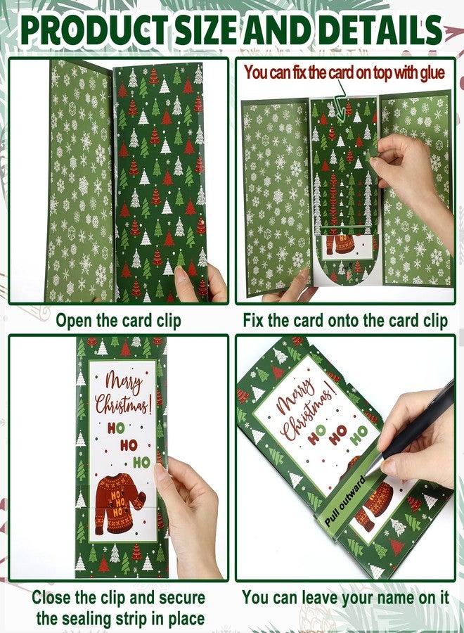 Chivertion 6 Pcs Handmade Waterfall Christmas Gift Card Booklet Xmas Gift Card Holder Book Money Sleeve Holder Envelope Booklet for Cash DIY Holiday Party Supplies Stocking Stuffer Family Friend - Image 4
